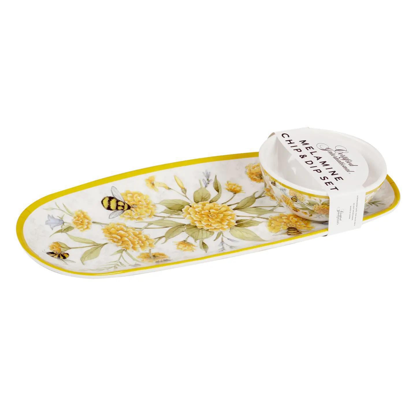 Melamine Chips & Dip Set Bees