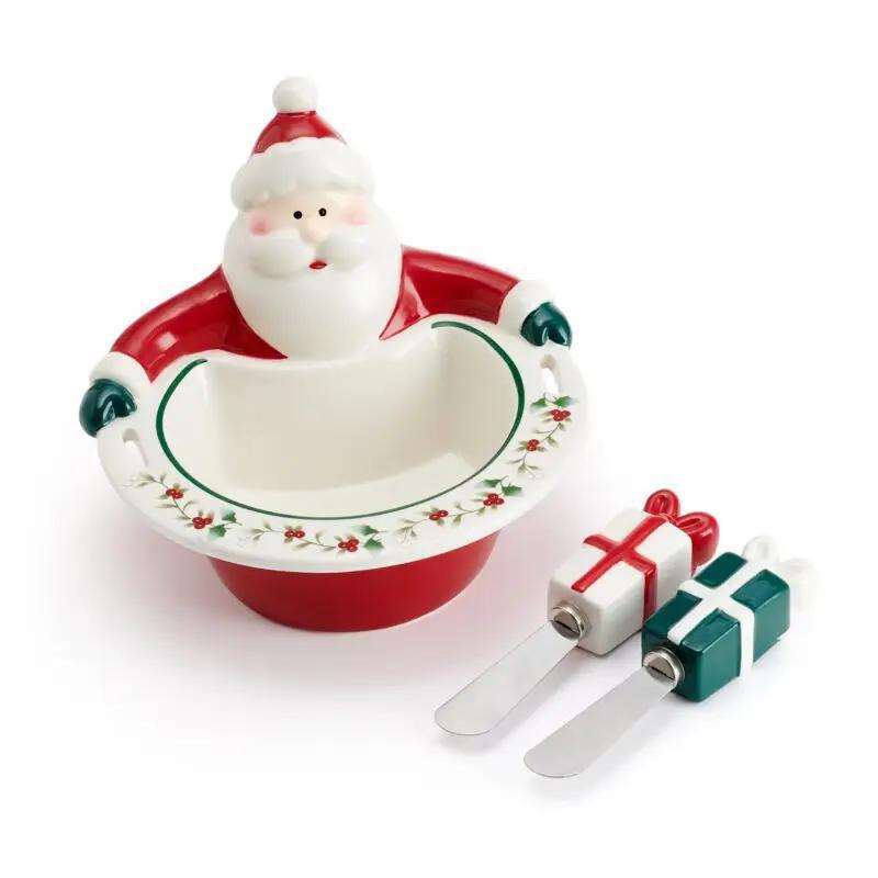Santa Dip Bowl W Spreaders