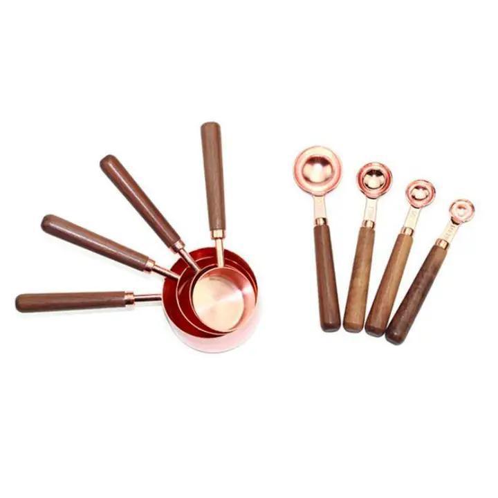 Rose Gold Stainless Steel Measuring Cups Set