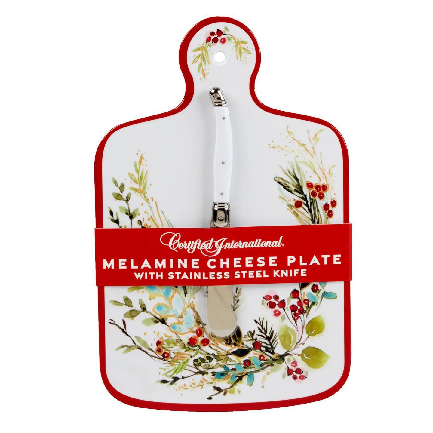 Christmas Gatherings Hw Melamine Cheese Board with Knife
