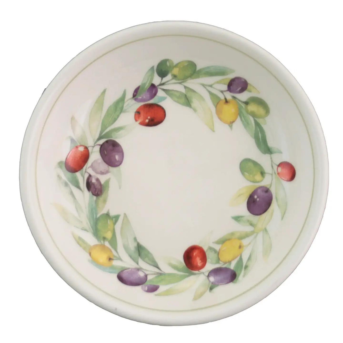 Small Round Dipping & Condiment Bowl - Olive Wreath