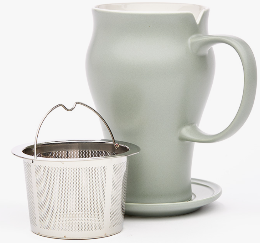 Satin Tea Mug w/Stainless Steel Infuser