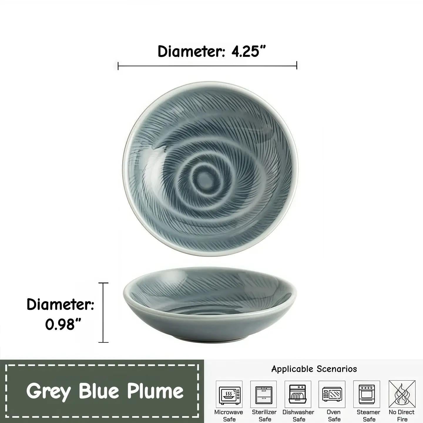 Plume Shadow Ceramic Dipping/Sauce Dish (4.25")