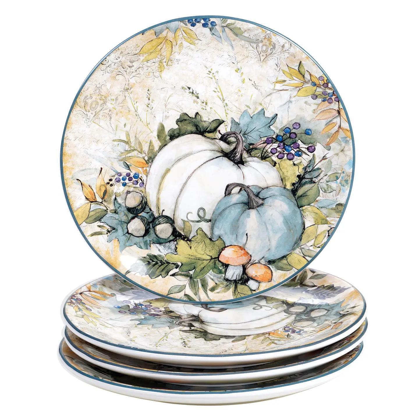 Harvest Gatherings Fall Dessert Plate Set Of 4