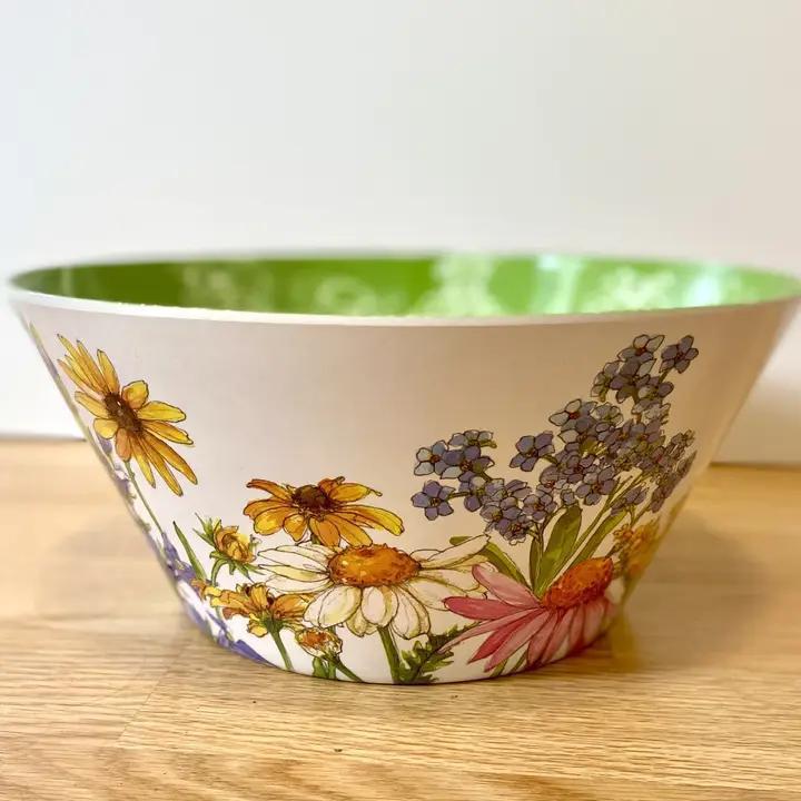 Wildflower Floral Garden Bamboo Oval Serving Platter