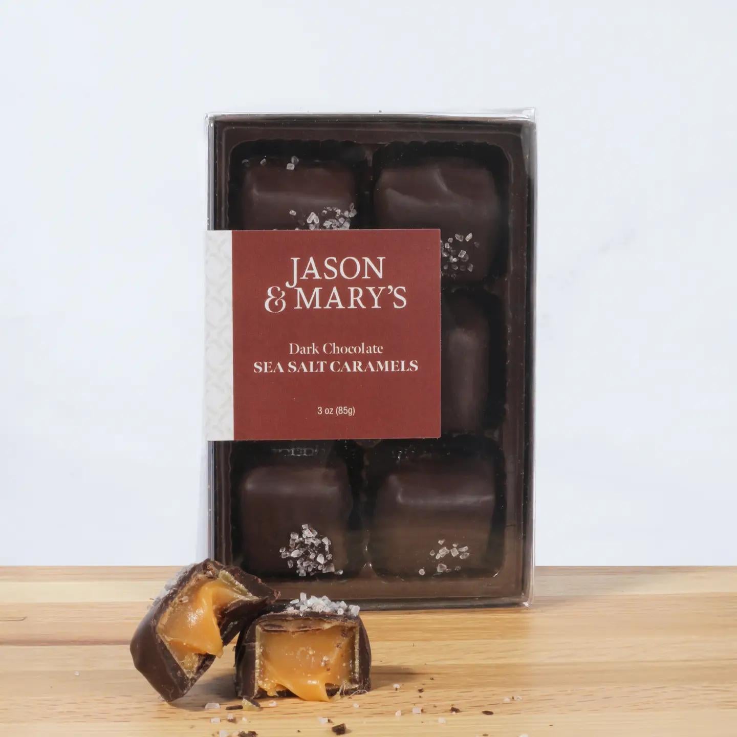 Dark Chocolate Sea Salt Caramels Gift Box