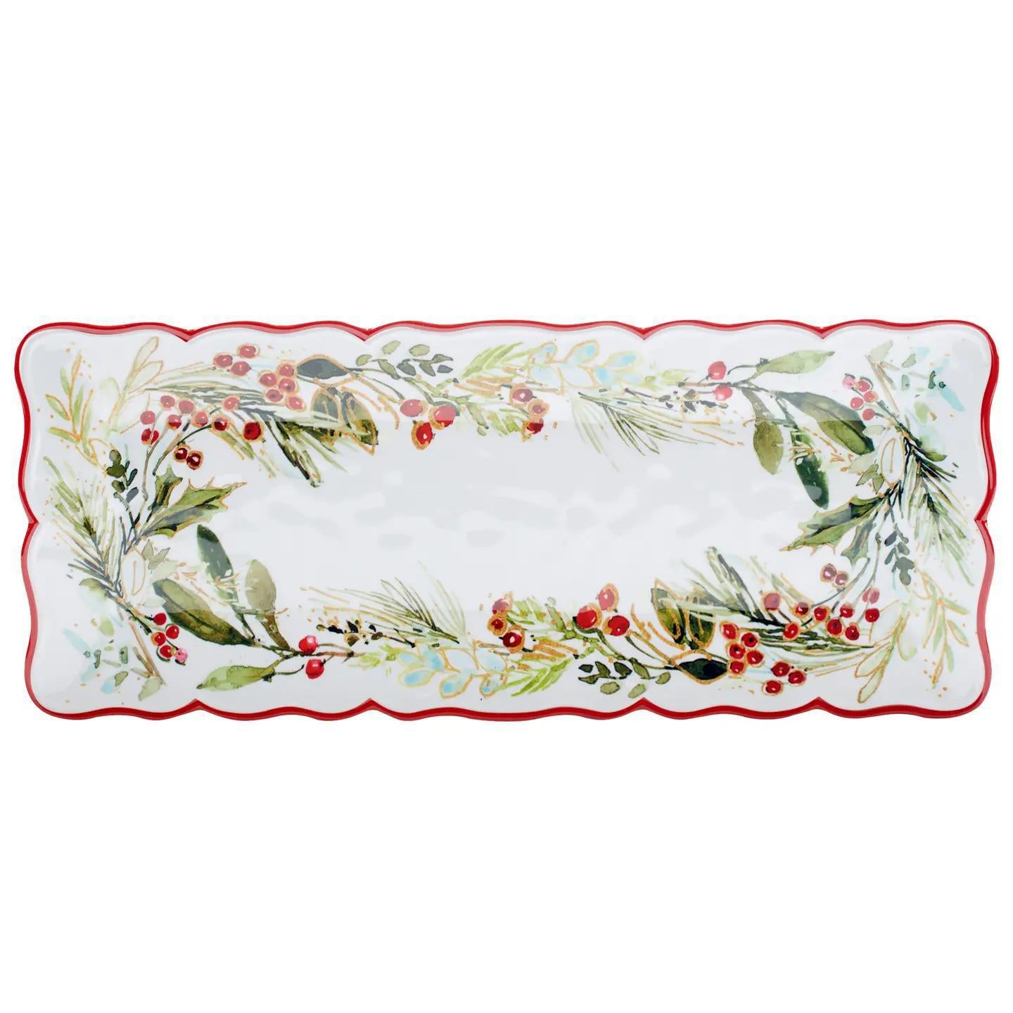 Christmas Gatherings Melamine Rect Platter
