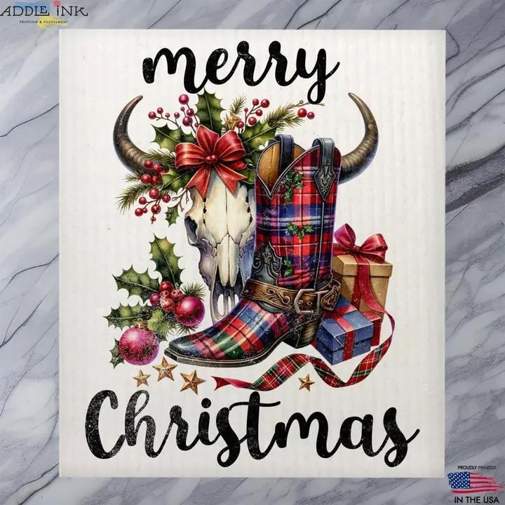 Addle Ink Christmas Swedish Dishcloth & Tea Towels