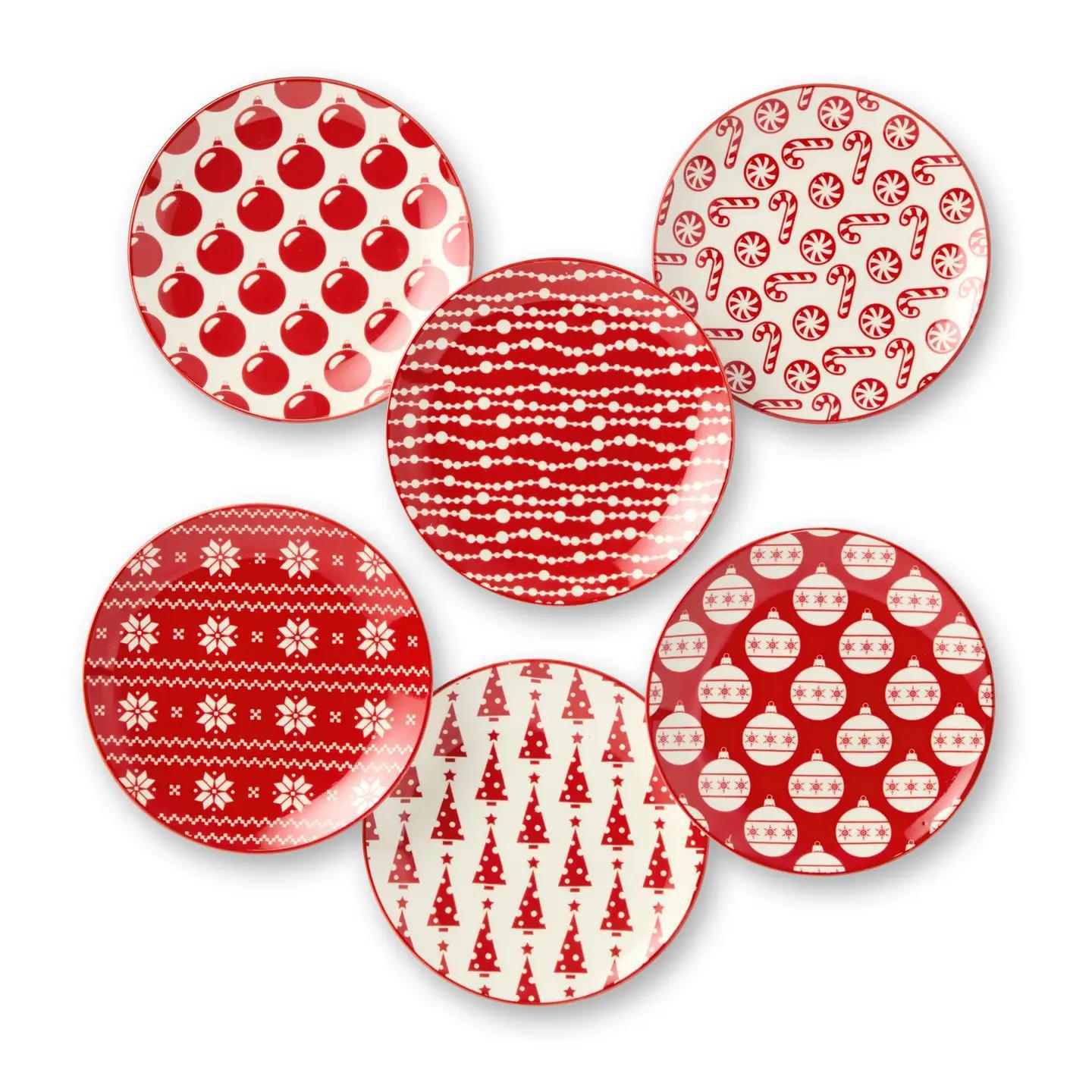 Peppermint Candy Christmas Canape Plate Ast