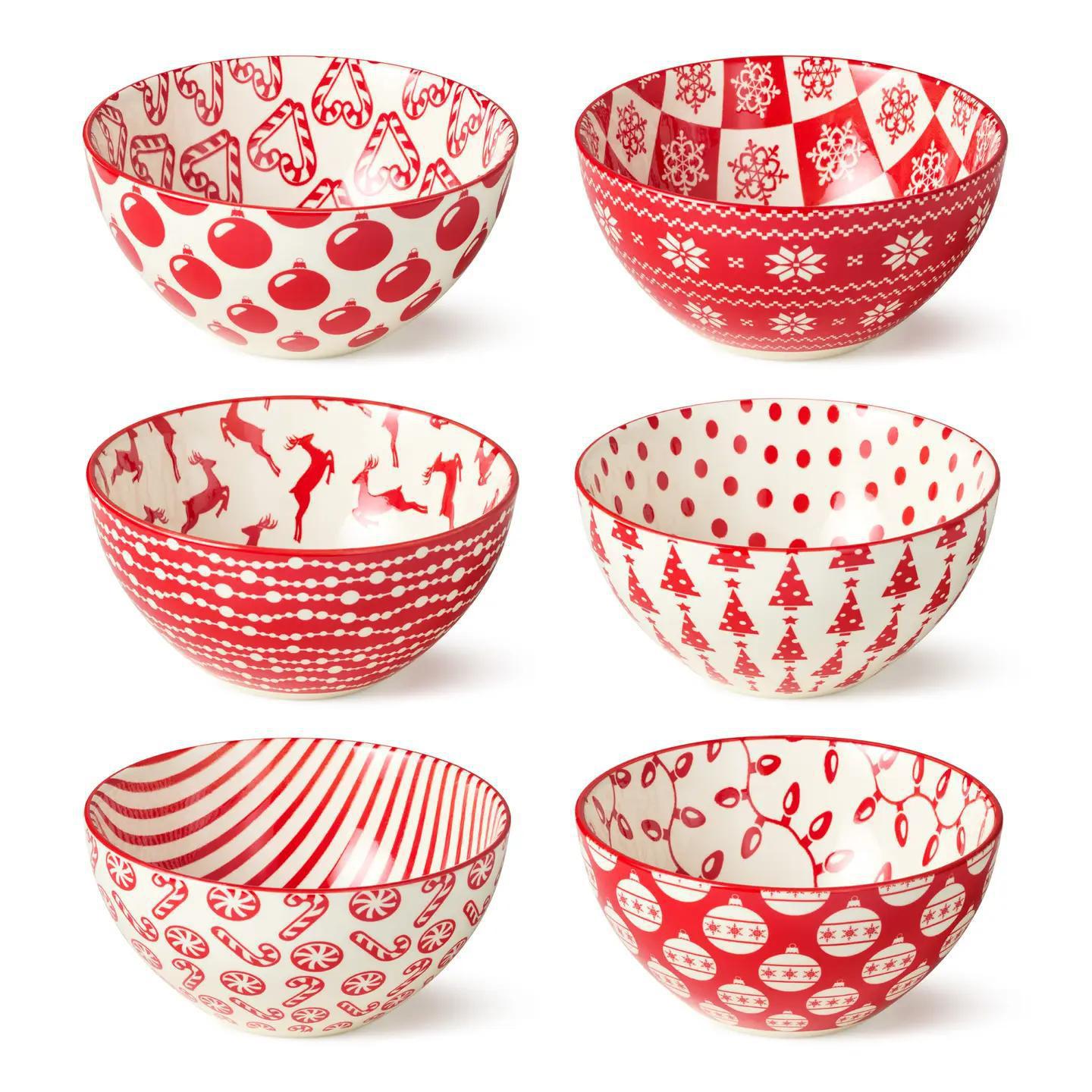 Peppermint Candy Christmas Bowl Ast