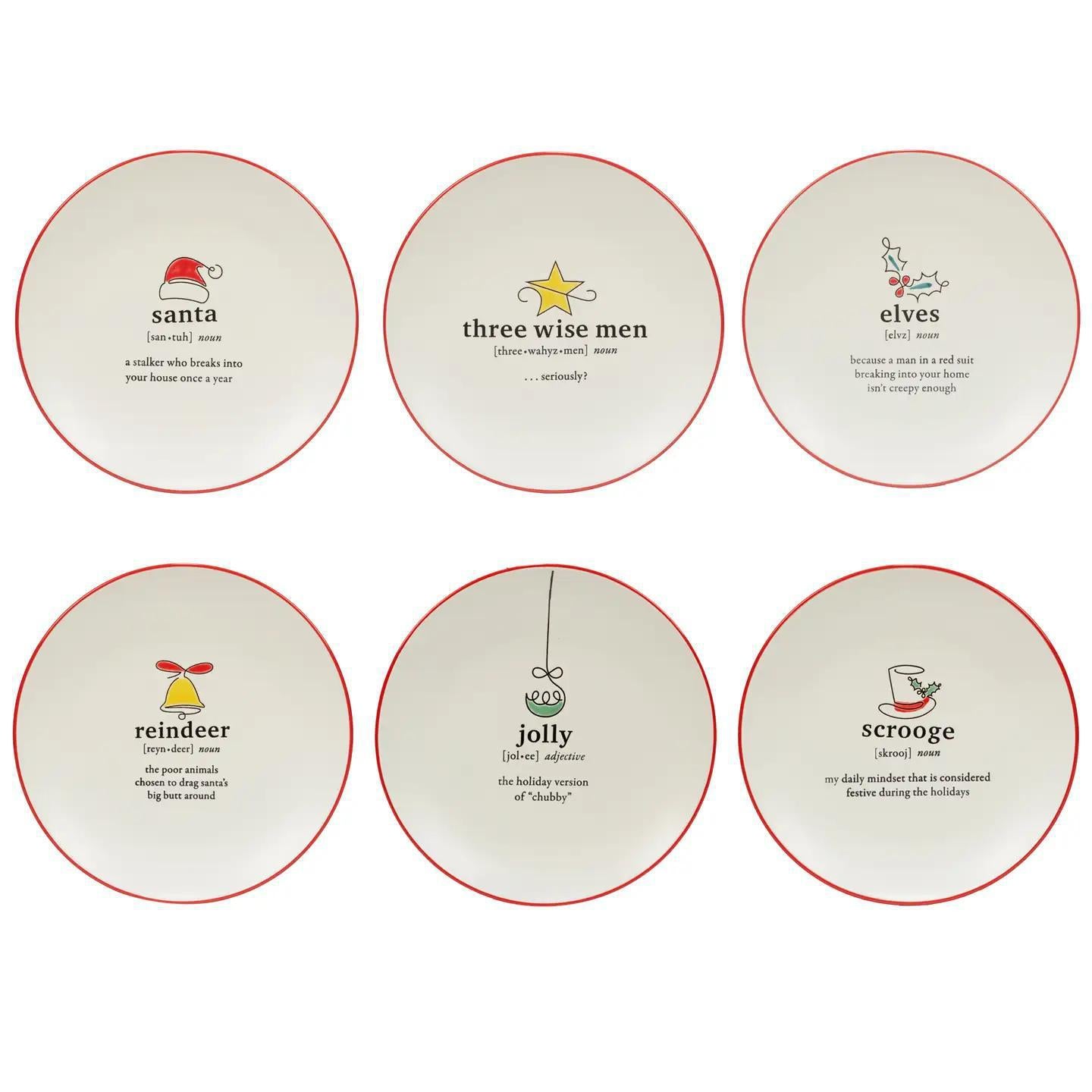 Christmas Funny Sayings Dessert Plate