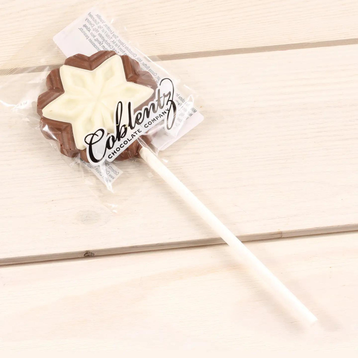 Milk and White Chocolate Snowflake Pop
