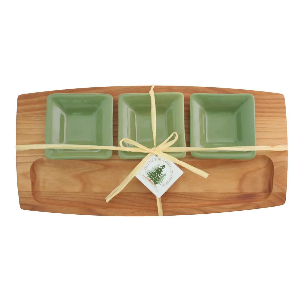 Tasting Board with Olive Green Bowls