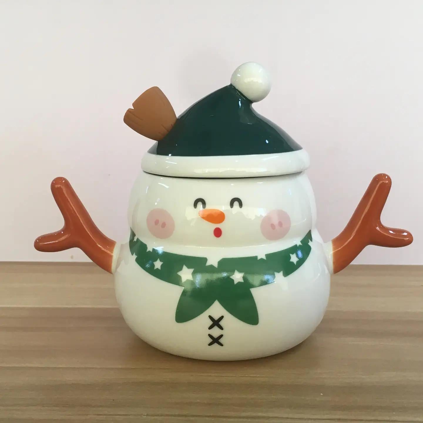 Snowman Jar with Lid