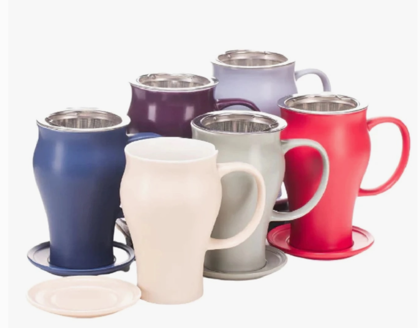 Satin Tea Mug w/Stainless Steel Infuser