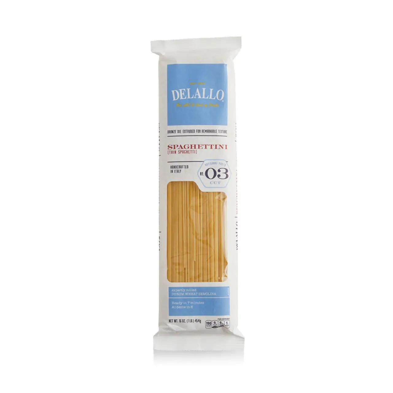 Thin Spaghetti (Spaghettini Pasta) By Delallo