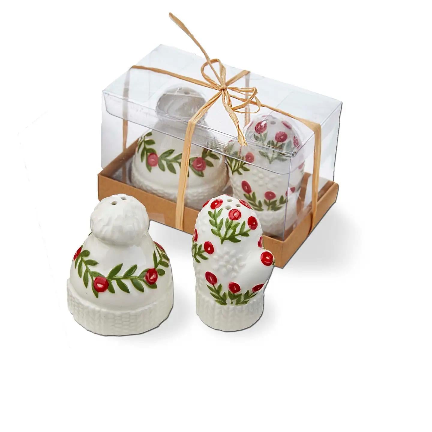 Holiday Hat & Mitten Salt and Pepper Set