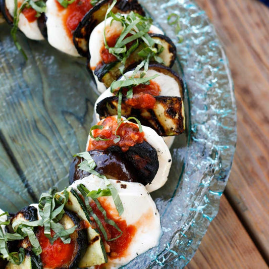 Grilled Eggplant and Zucchini Caprese
