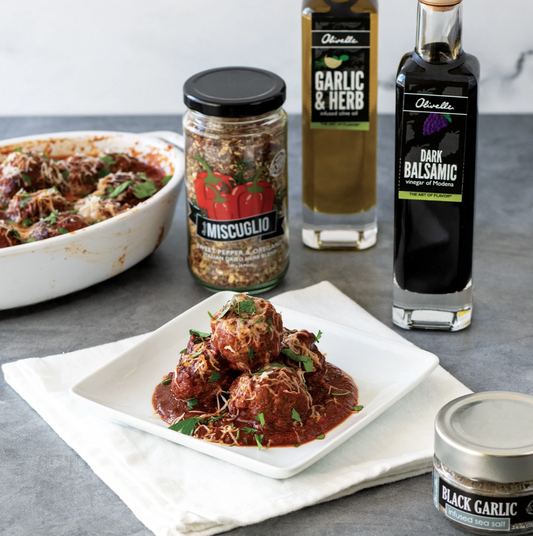 Italian Meatballs with Dark Balsamic Red Sauce