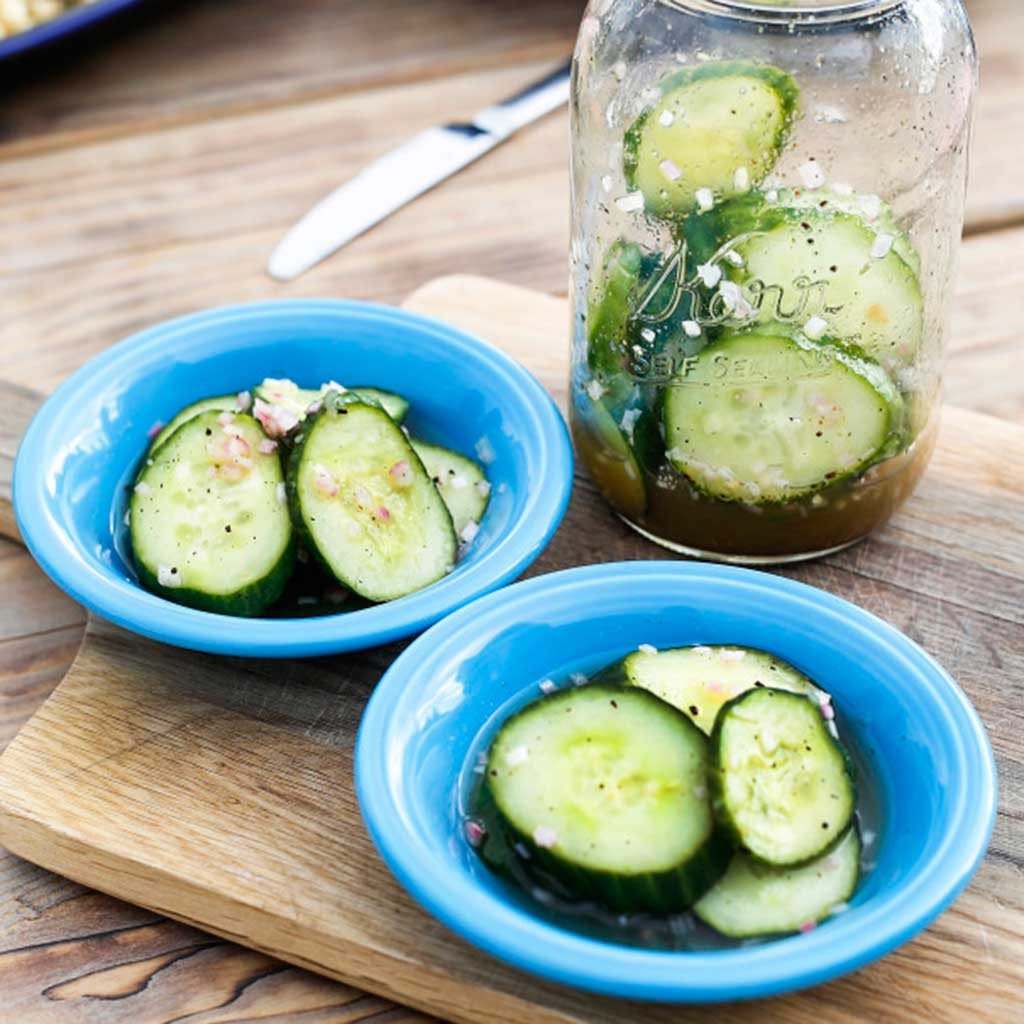 Quick and Tangy Citrus Pickled Cucumbers