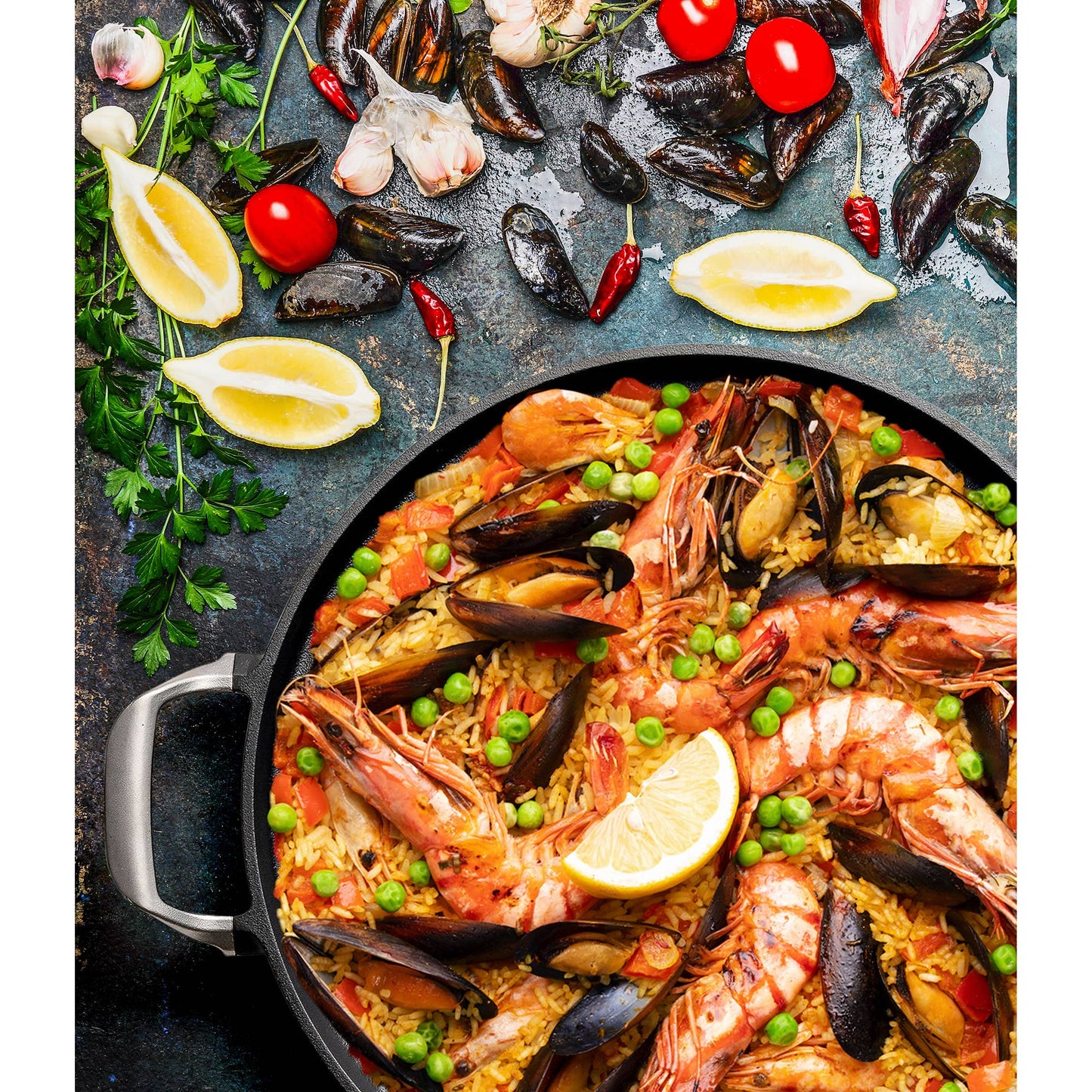 Outset Cast Iron Deep Dish Pizza and Paella Pan,14.25"x18.5"