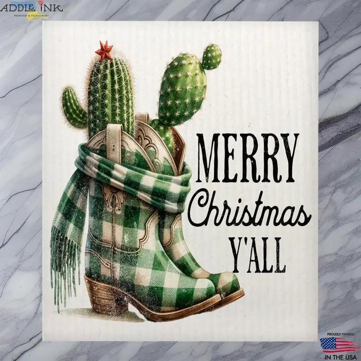 Addle Ink Christmas Swedish Dishcloth & Tea Towels