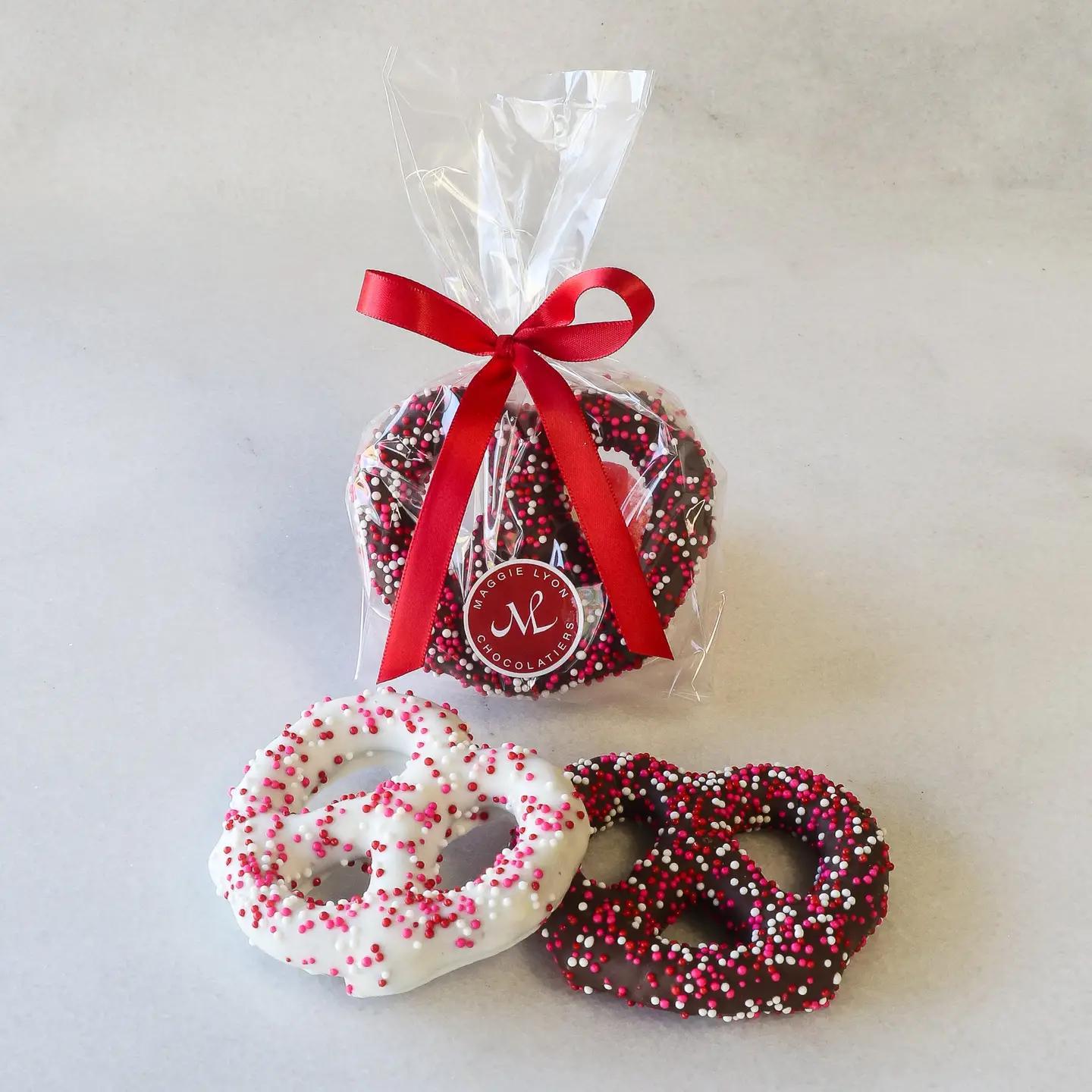 2pc Milk and White Chocolate Covered Pretzels