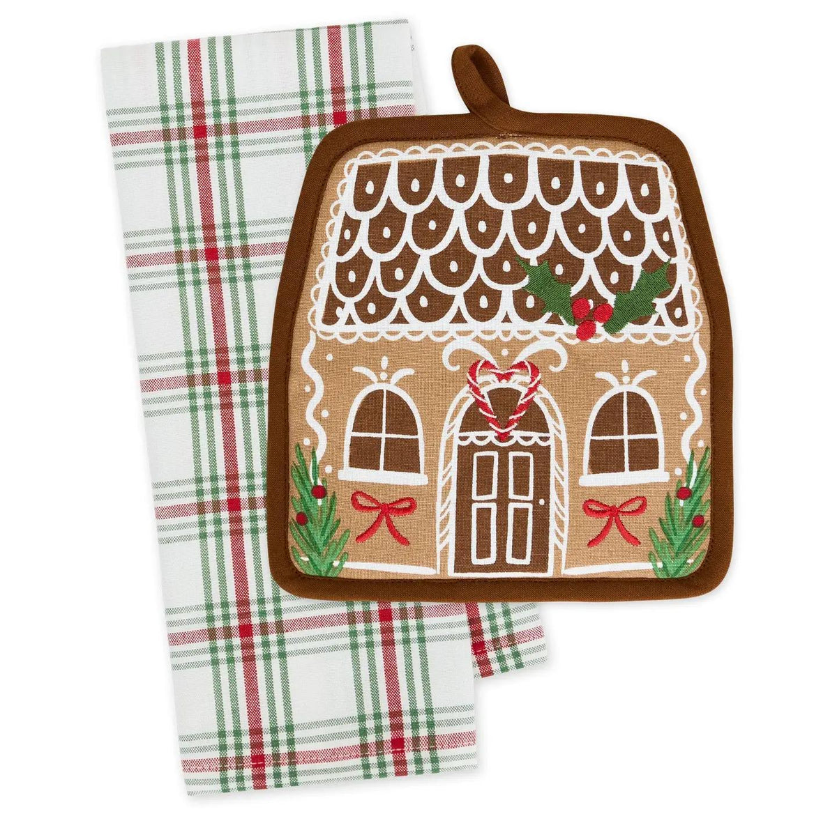 Gingerbread House Potholder & Towel Gift Set