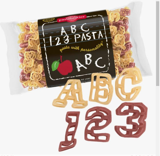 ABC 123 Shaped Pasta