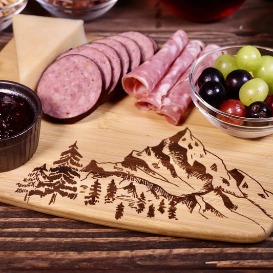 Mountain Face Bamboo Cutting/ Serving Board