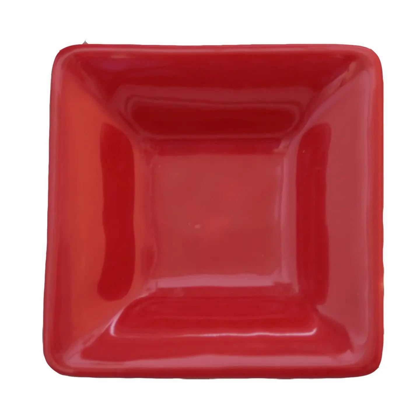 Small Square Bowl - Red