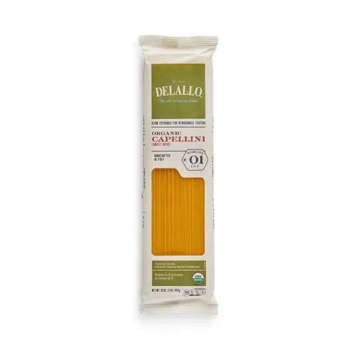 Organic Capellini Pasta (Organic Angel Hair) By Delallo