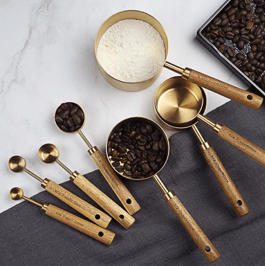 Gold Stainless Steel Measuring Cups Set