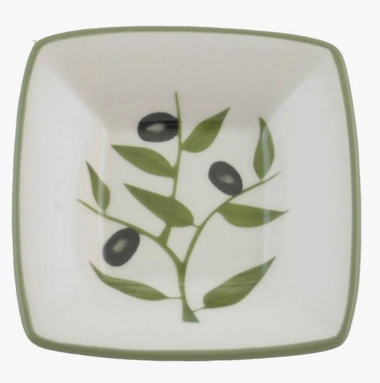 Olive Branch Dipping Square Bowl