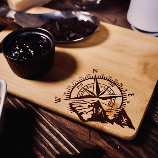 Compass Mountain Adventure Bamboo Cutting, Chopping, Charcuterie Board