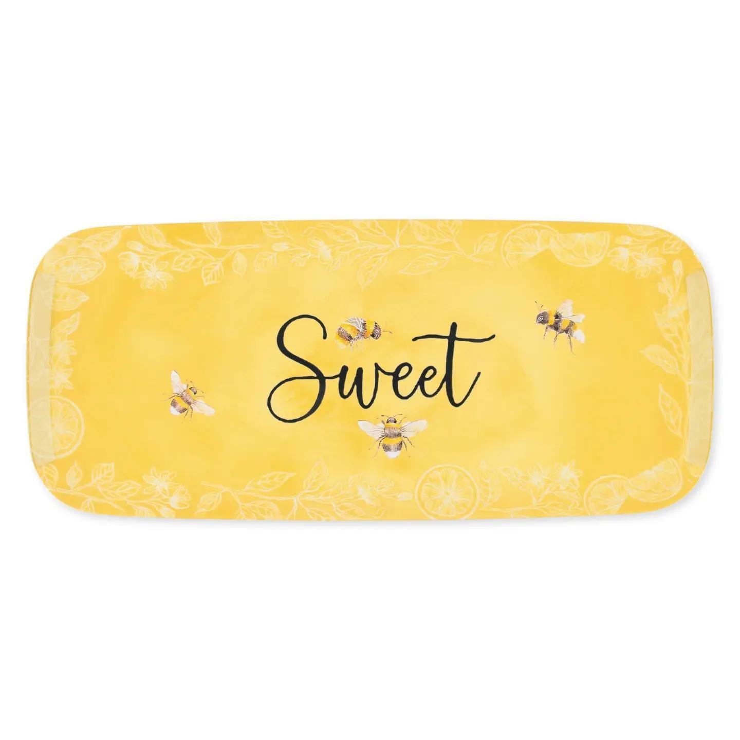 Sweet Bee 15" Melamine Rectangle Tray