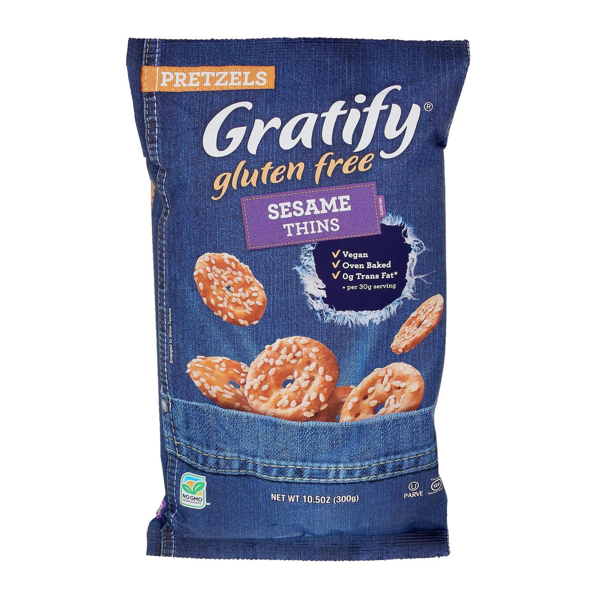 GF Gratify Pretzel Thins Sesame