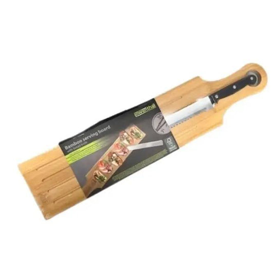 Bamboo Bread Cutting Board with Serrated Knife
