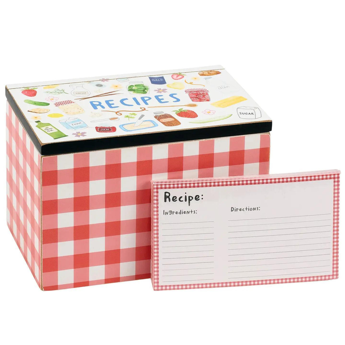 Red Gingham Recipe Box