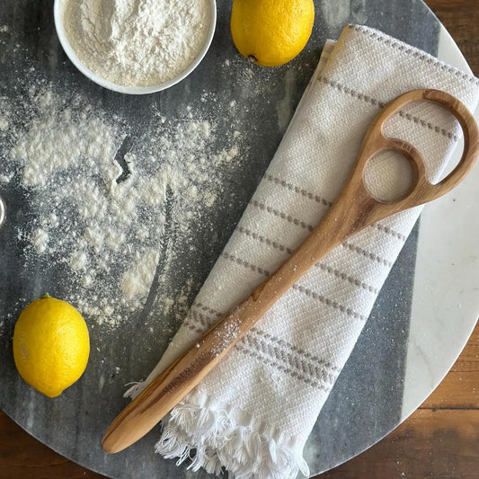 Large Olive Wood Dough Whisk
