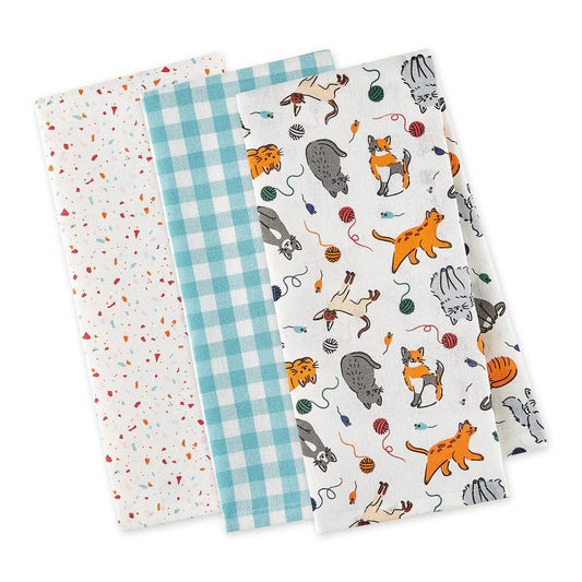 Feline Fine Set of 3 Tea Towel