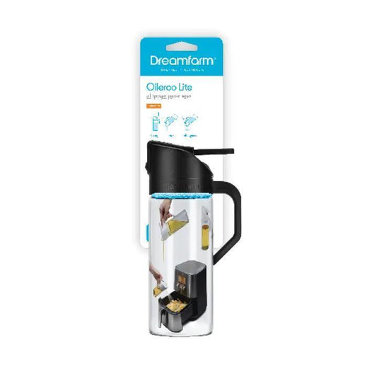 Oileroo Lite® - No Clog Oil Sprayer, Pourer and 1 Tbsp Doser Black