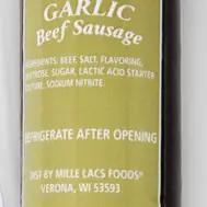 Mille Lacs Garlic Beef Summer Sausage /Gold Labe