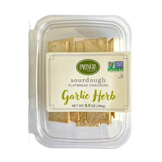 Partners Sourdough Garlic Herb Flatbread Crackers