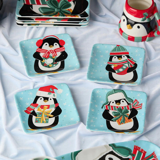 Penguin Canape Plate 6in Asst
