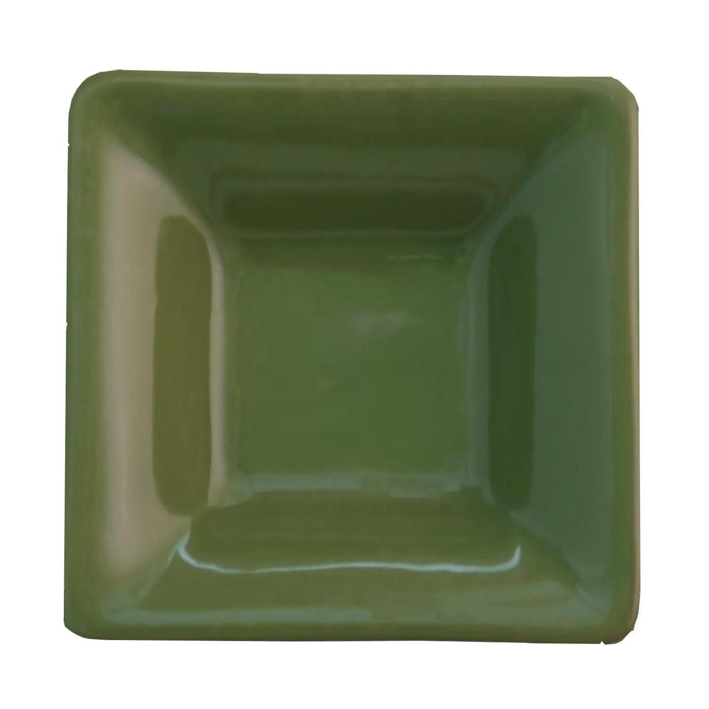 Small Square Bowl - Olive Green