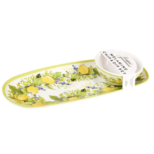 Melamine Chips & Dip Set Lemons