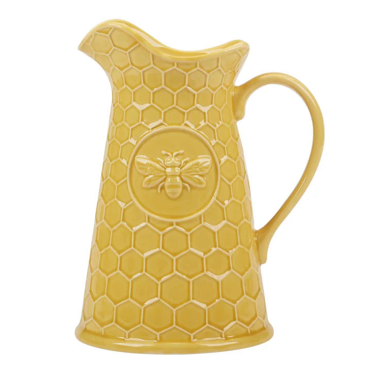 French Bees Embossed Honeycomb Pitcher