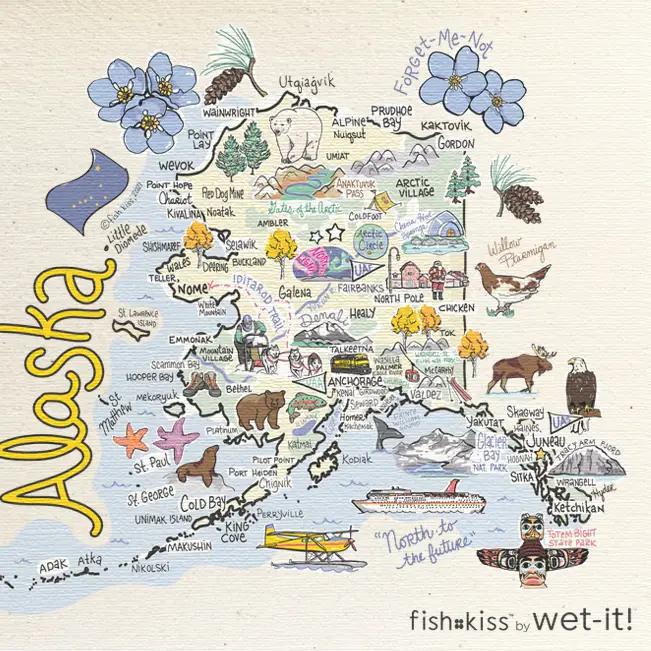 Wet It! Fishkiss State Swedish Cloth & Tea Towels