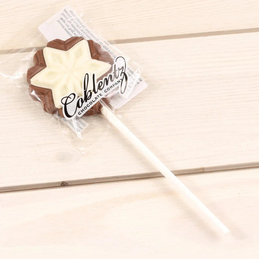 Milk and White Chocolate Snowflake Pop